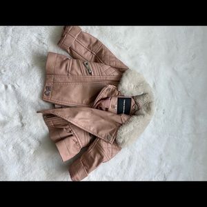Urban Republic baby girls faux leather pink moto jacket 6-12 months